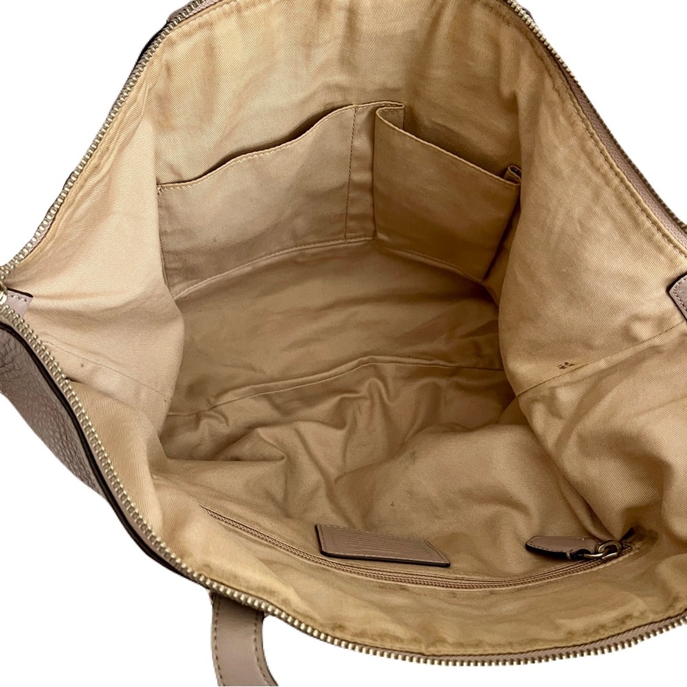 Coach Light Grey ‘Bleeker Cooper’ Pebbled Leather Satchel - Picture 8 of 9